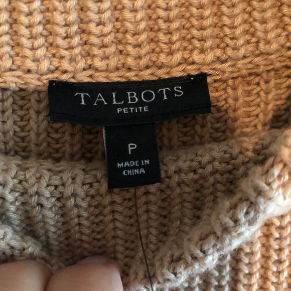 NWT Talbots Mockneck Shaker Stitch Stripe Sweater - Size  - Petite XS (0-2) - Picture 4 of 7